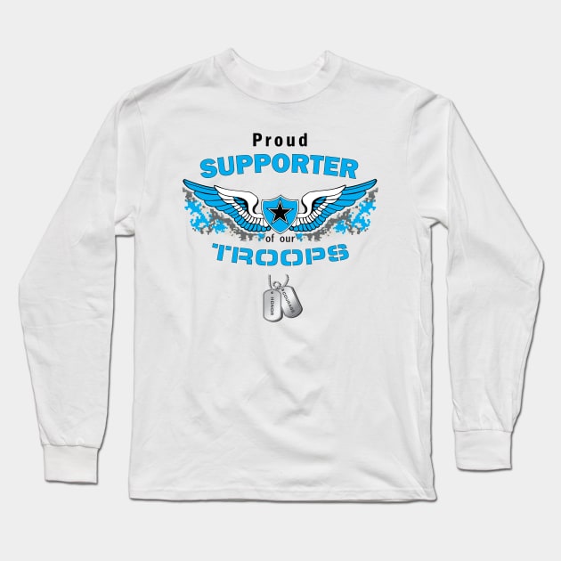 Support our Troops- Teal Long Sleeve T-Shirt by krisk9k